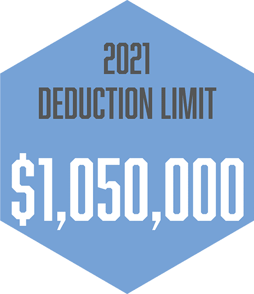 Tax Code 179 deduction limit $1,050,000 in 2021