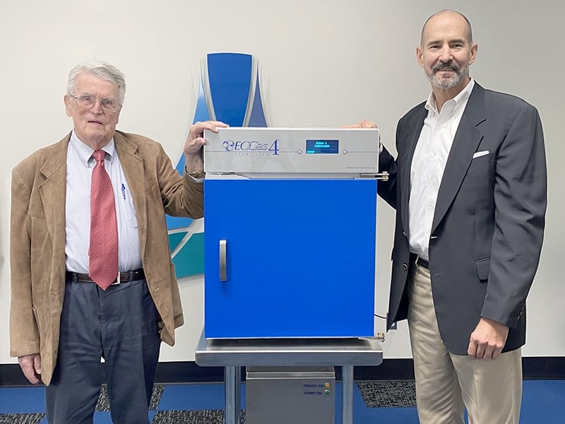 Dr. Andersen and Ted May recieving the SBEAP 2020 Environmental Stewardship Award